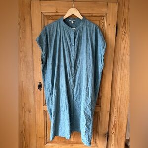 Eileen Fisher Organic 100% Linen Short sleeve Shirt Dress